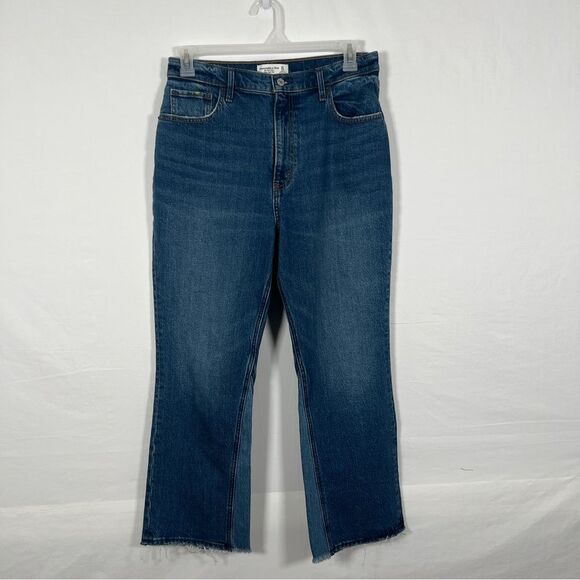 Abercrombie & Fitch Denim - Abercrombie & Fitch Ultra High Rise Jeans 31 12 Two Tone Cropped Denim Raw Hem